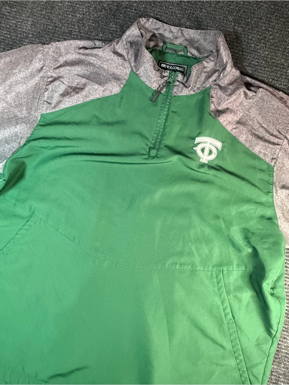 Holloway Minnesota Twins Green Pullover with Gray Raglan Short Sleeves